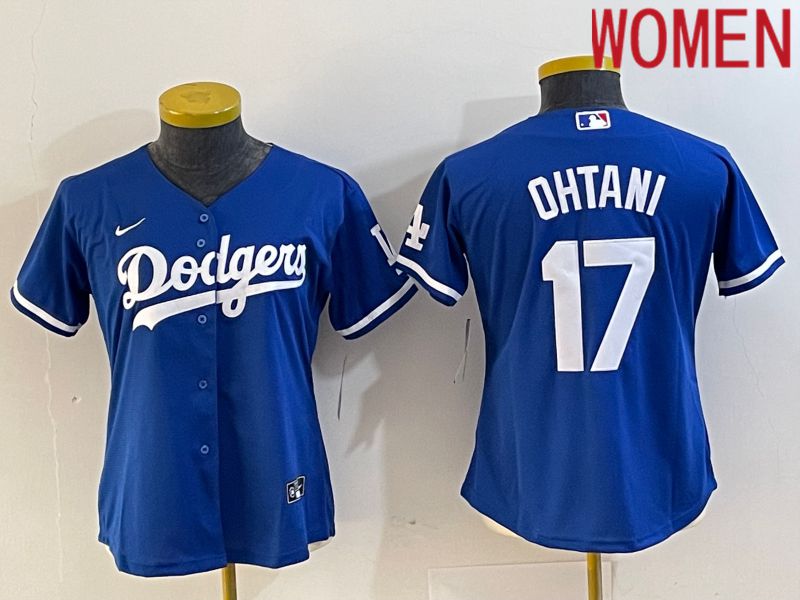 Women Los Angeles Dodgers 17 Ohtani Blue Nike Game MLB Jersey style 1
